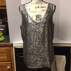 Talbots gray sequin tank